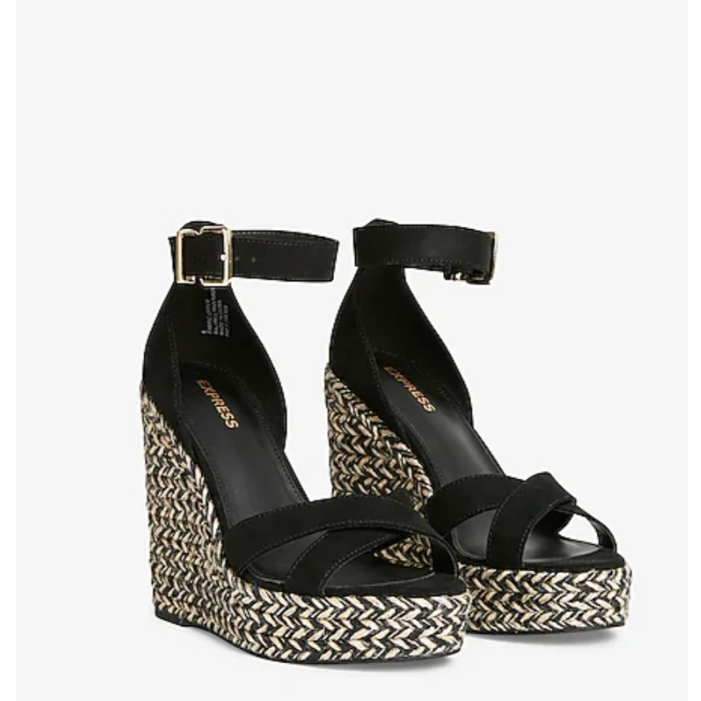 EXPRESS Ankle Strap Wedge Sandals